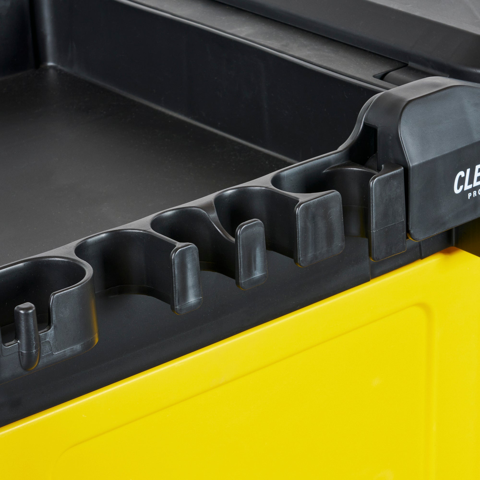 Clean Tek Professional Black Heavy Duty 3-Shelf Janitor Cart - 21 gal Bag, Lid,Double Locking Cabinet- 52 1/4" x 33 1/2" x 39" - 1 count box
