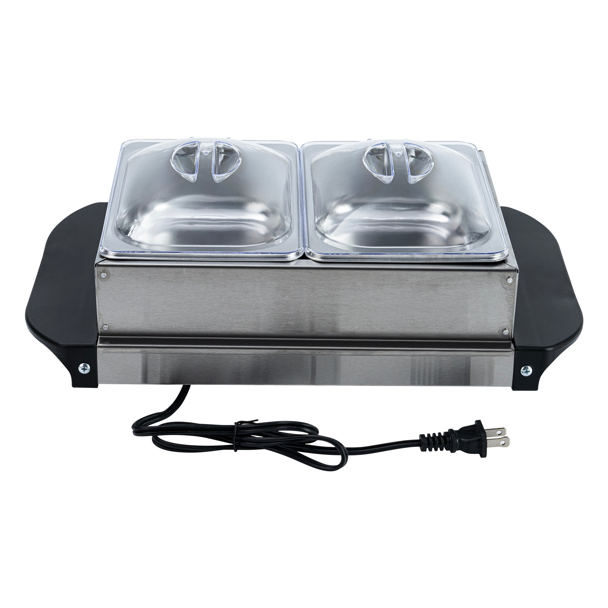 Kitchen Tek Stainless Steel Buffet Server and Food Warmer - 120V, with (2) 1.5 Qt Buffet Pans - 1 count box