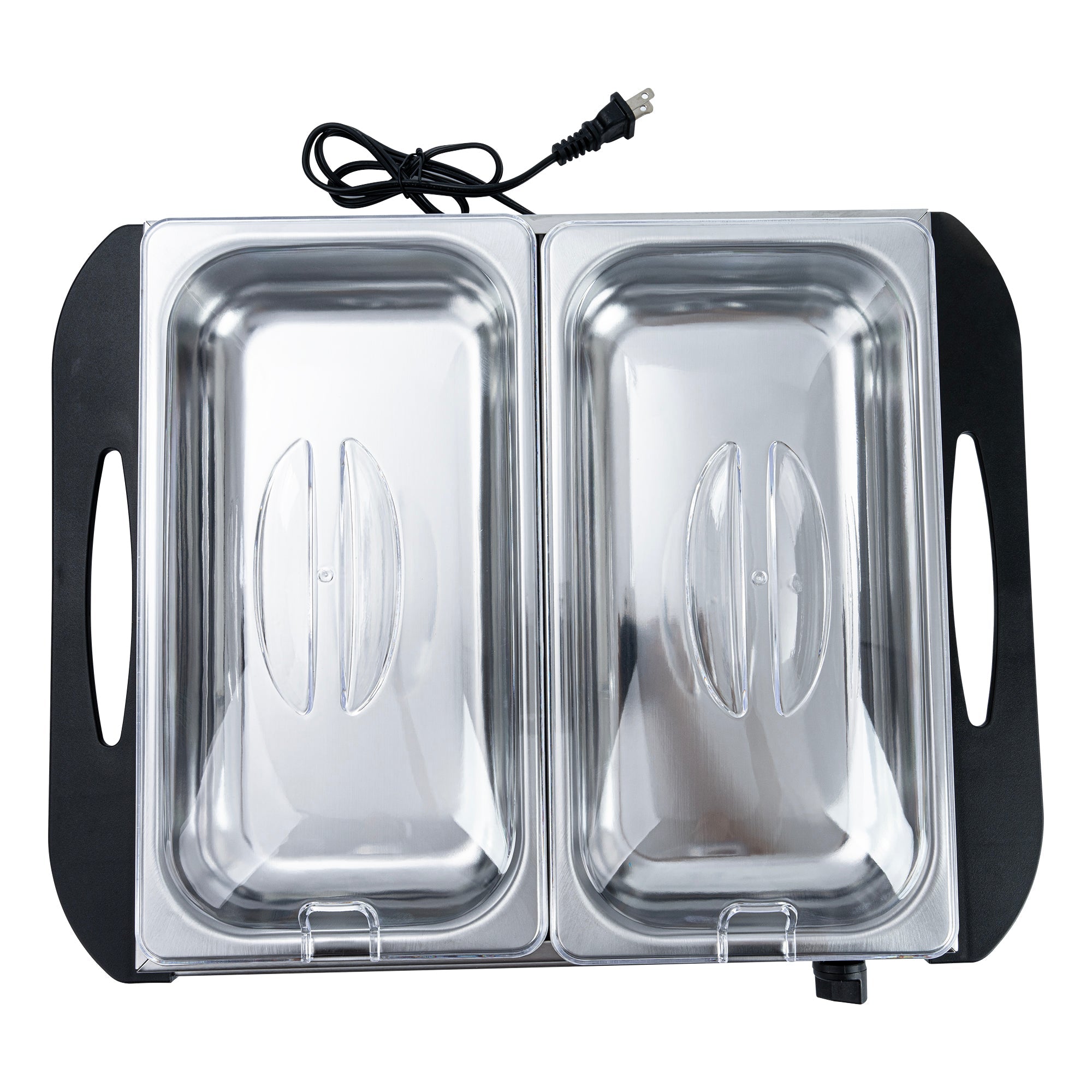 Kitchen Tek Stainless Steel Buffet Server and Food Warmer - 120V, with (2) 2.5 Qt Buffet Pans - 1 count box