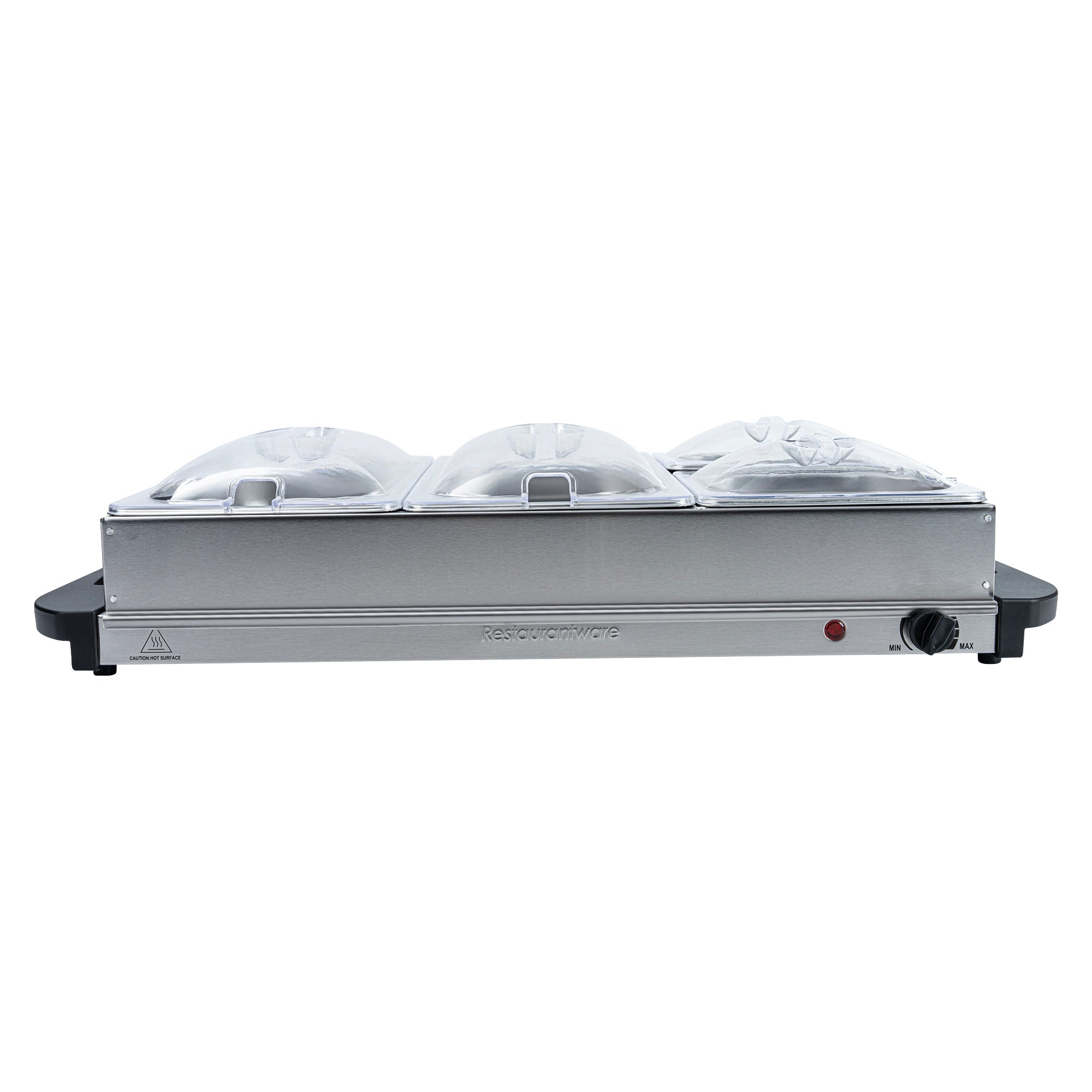 Kitchen Tek Stainless Steel Buffet Server and Food Warmer - 120V, with (2) 1 Qt and (2) 2.5 Qt Buffet Pans - 1 count box