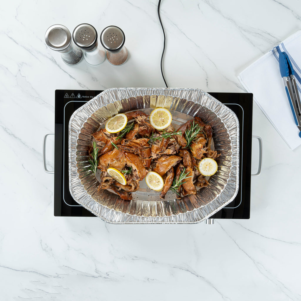 Kitchen Tek Stainless Steel Warming Tray - 120V, with Adjustable Temperature Control - 24 3/4" x 15" - 1 count box