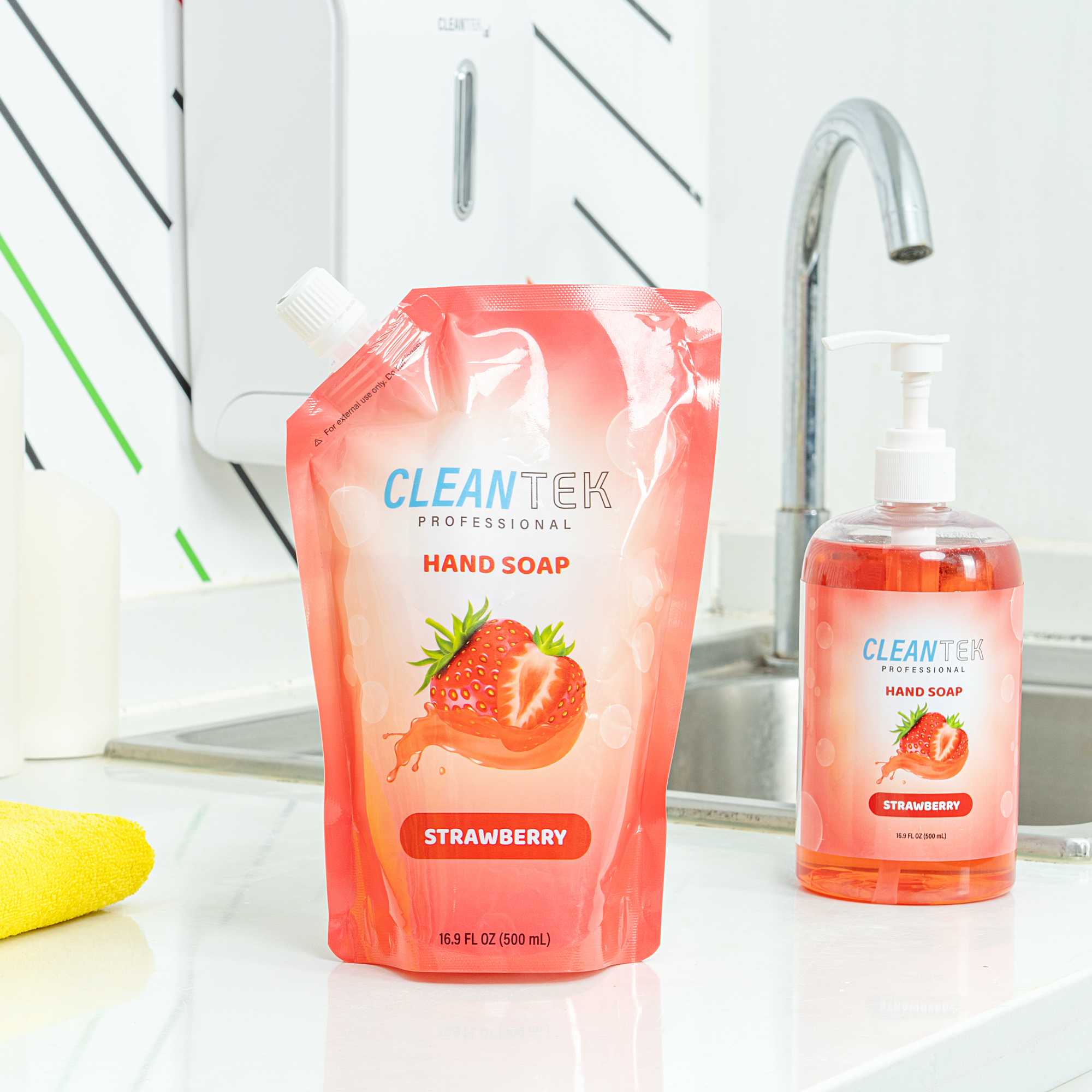 Clean Tek Professional 16.9 fl. oz Liquid Hand Soap Refill - Strawberry - 24 count box