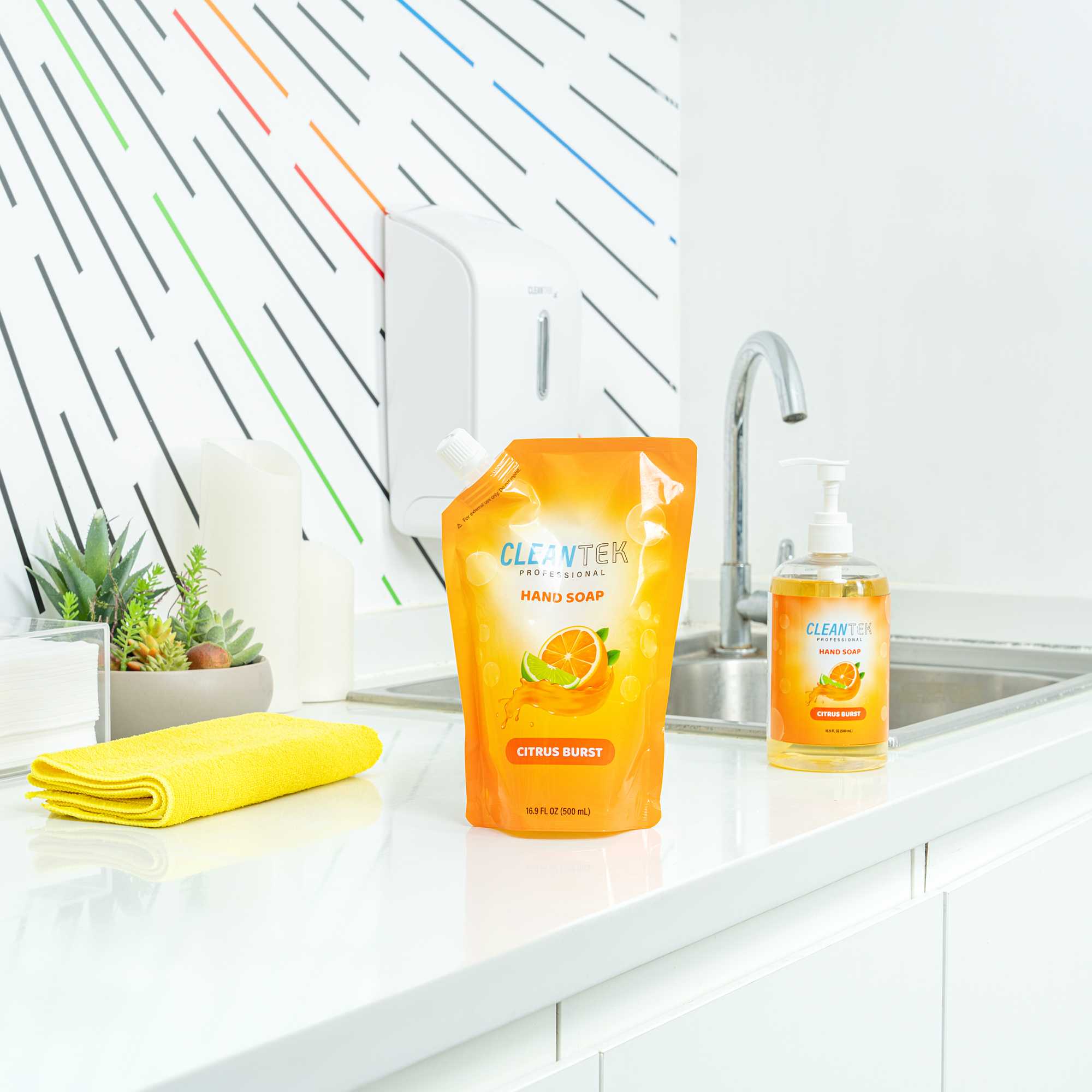 Clean Tek Professional 16.9 fl. oz Liquid Hand Soap Refill - Citrus Burst - 24 count box