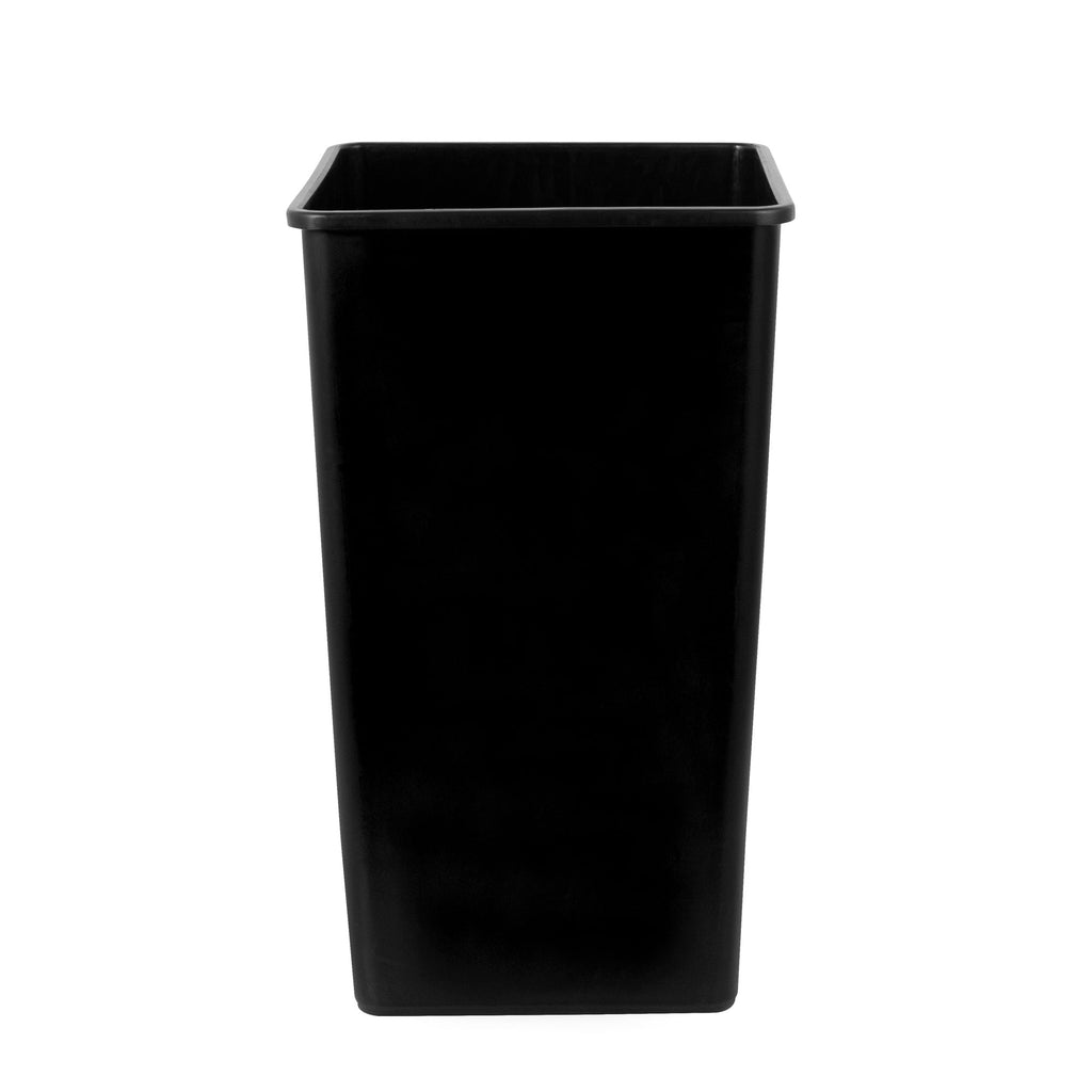 Clean Tek Professional 50 gal Square Black Plastic Trash Can - 19 1/2" x 19 1/2" x 34 1/4" - 1 count box