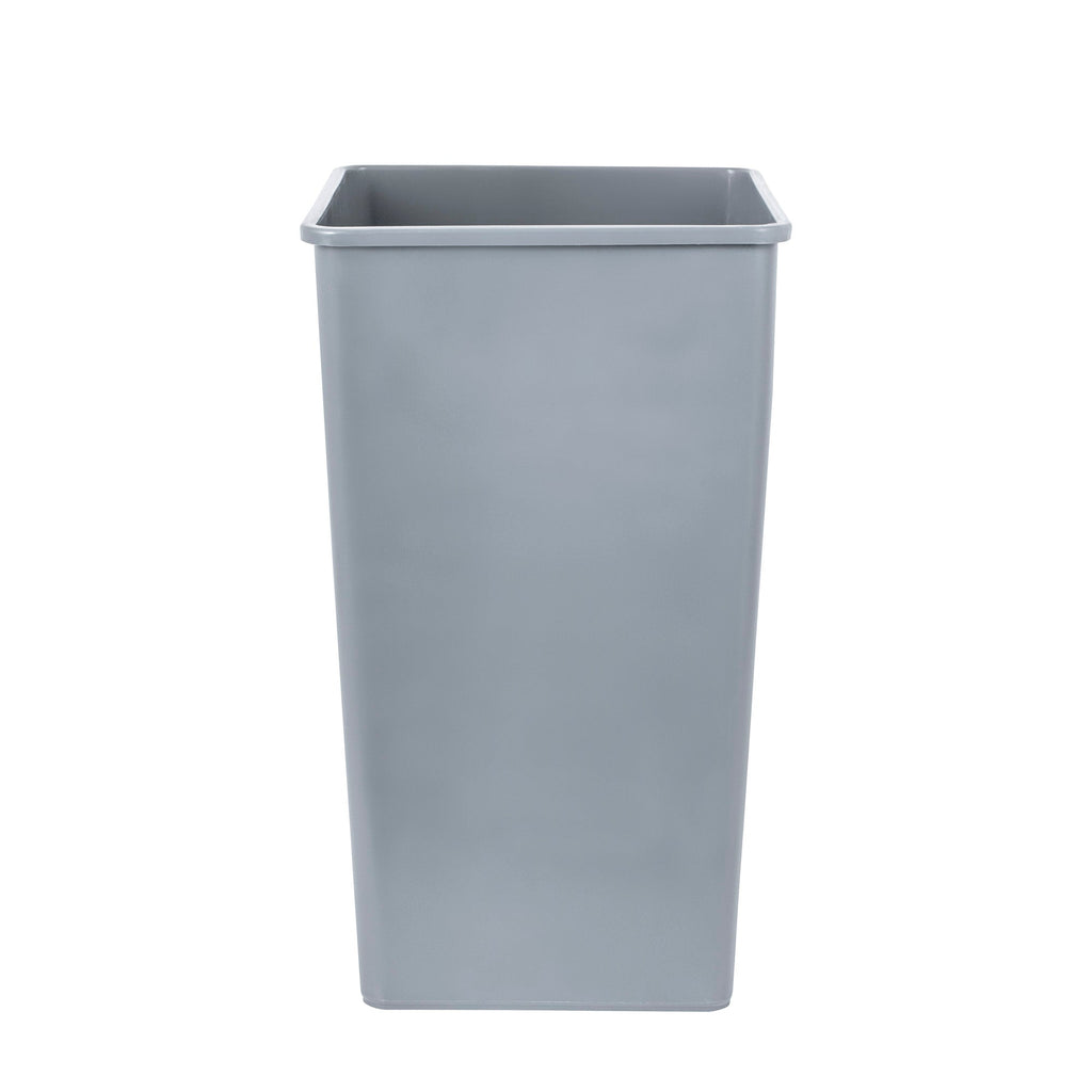 Clean Tek Professional 50 gal Square Gray Plastic Trash Can - 19 1/2" x 19 1/2" x 34 1/4" - 1 count box