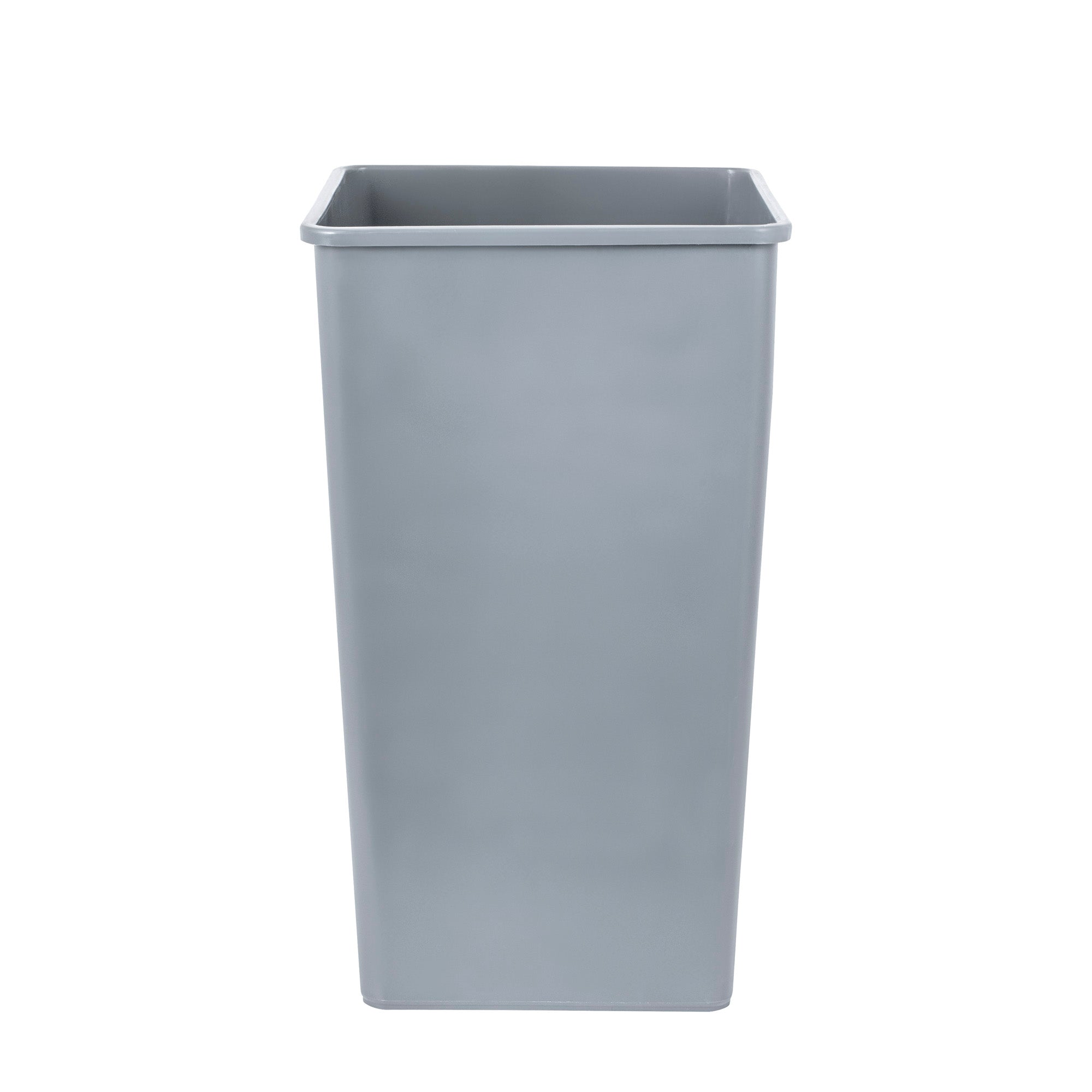 Clean Tek Professional 50 gal Square Gray Plastic Trash Can - 19 1/2" x 19 1/2" x 34 1/4" - 1 count box