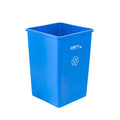 Clean Tek Professional 35 gal Square Blue Plastic Recycling Bin - 19 1/2" x 19 1/2" x 27 3/4" - 1 count box