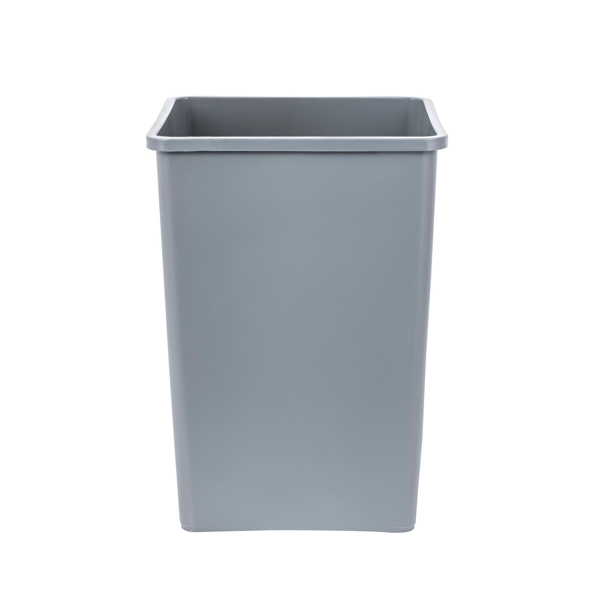 Clean Tek Professional 35 gal Square Gray Plastic Trash Can - 19 1/2" x 19 1/2" x 27 3/4" - 1 count box