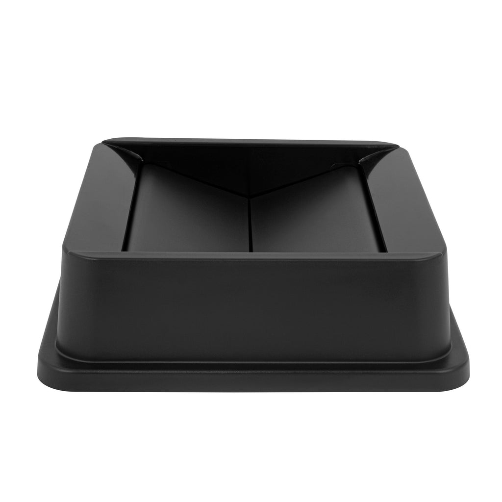 Clean Tek Professional Square Black Plastic Swing Lid - Fits 35 / 50 gal Square Trash Can - 1 count box