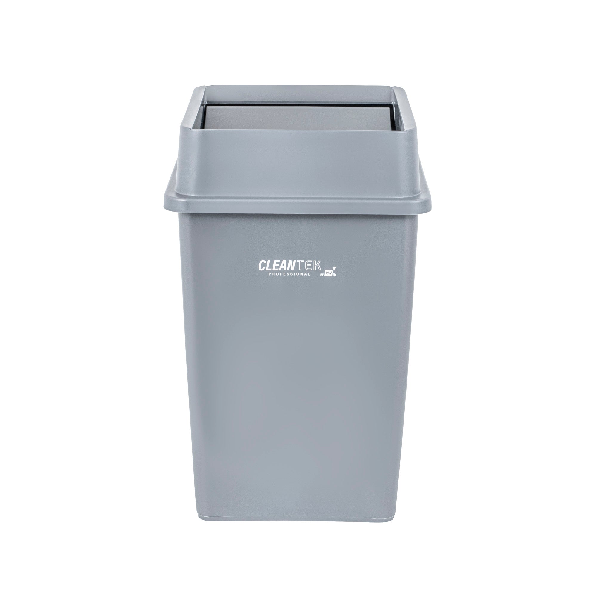 Clean Tek Professional Square Gray Plastic Swing Lid - Fits 35 / 50 gal Square Trash Can - 1 count box