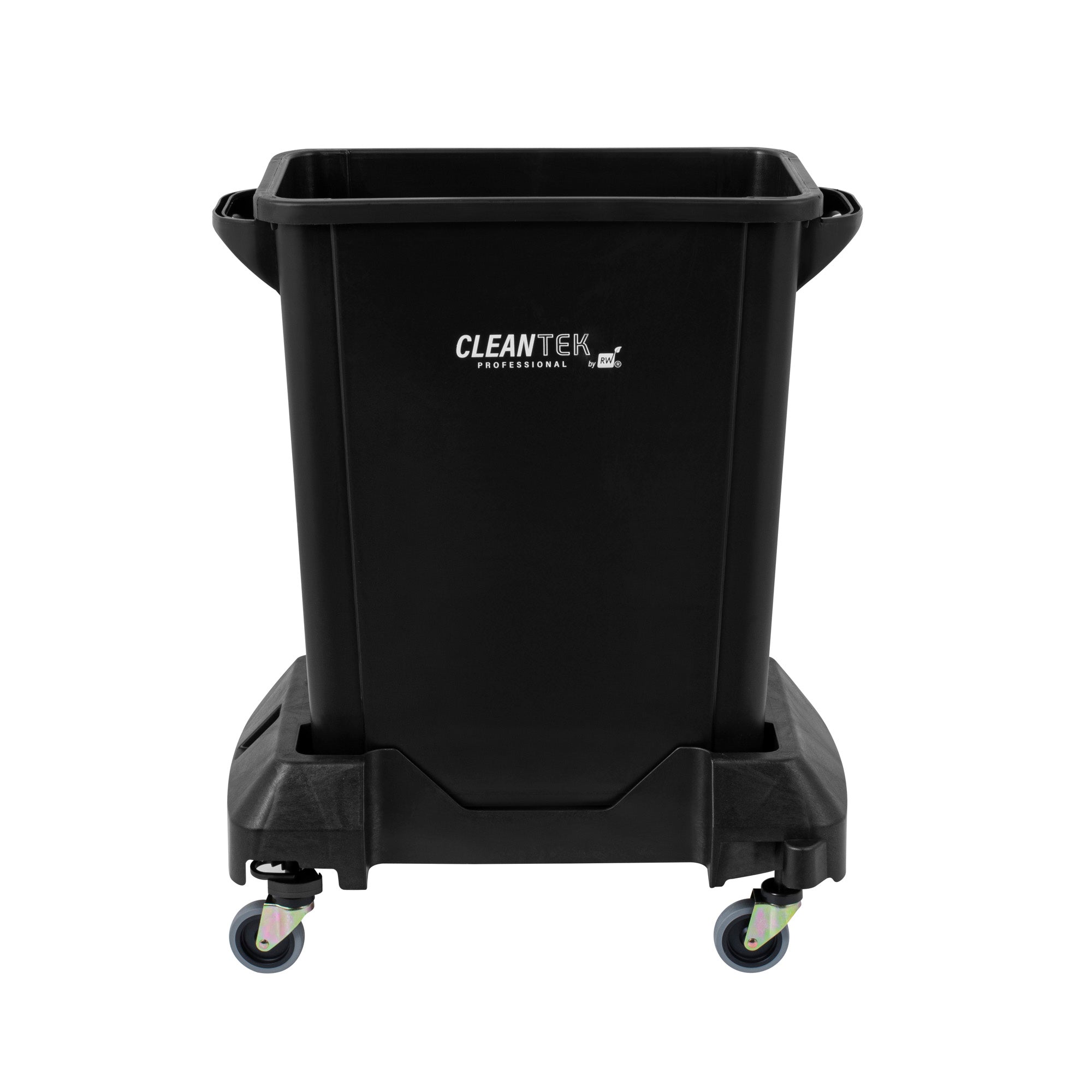 Clean Tek Professional Black Trainable Dolly - Fits 15 / 23 gal Slim Trash Can - 1 count box