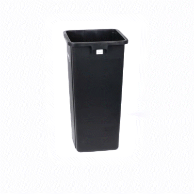 Clean Tek Professional 23 gal Square Black Plastic Trash Can - 16" x 15 3/4" x 30 3/4" - 1 count box