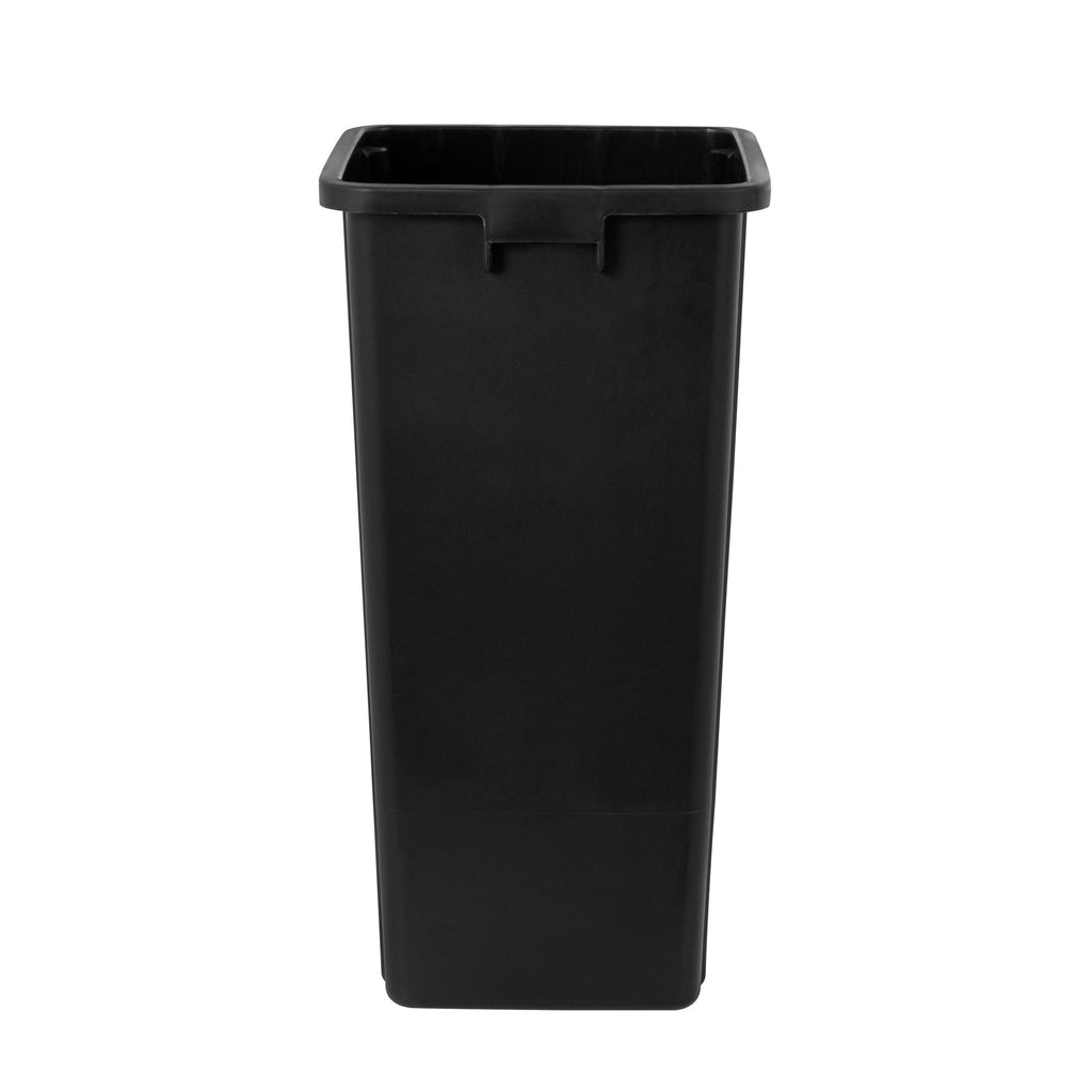 Clean Tek Professional 23 gal Square Black Plastic Trash Can - 16" x 15 3/4" x 30 3/4" - 1 count box