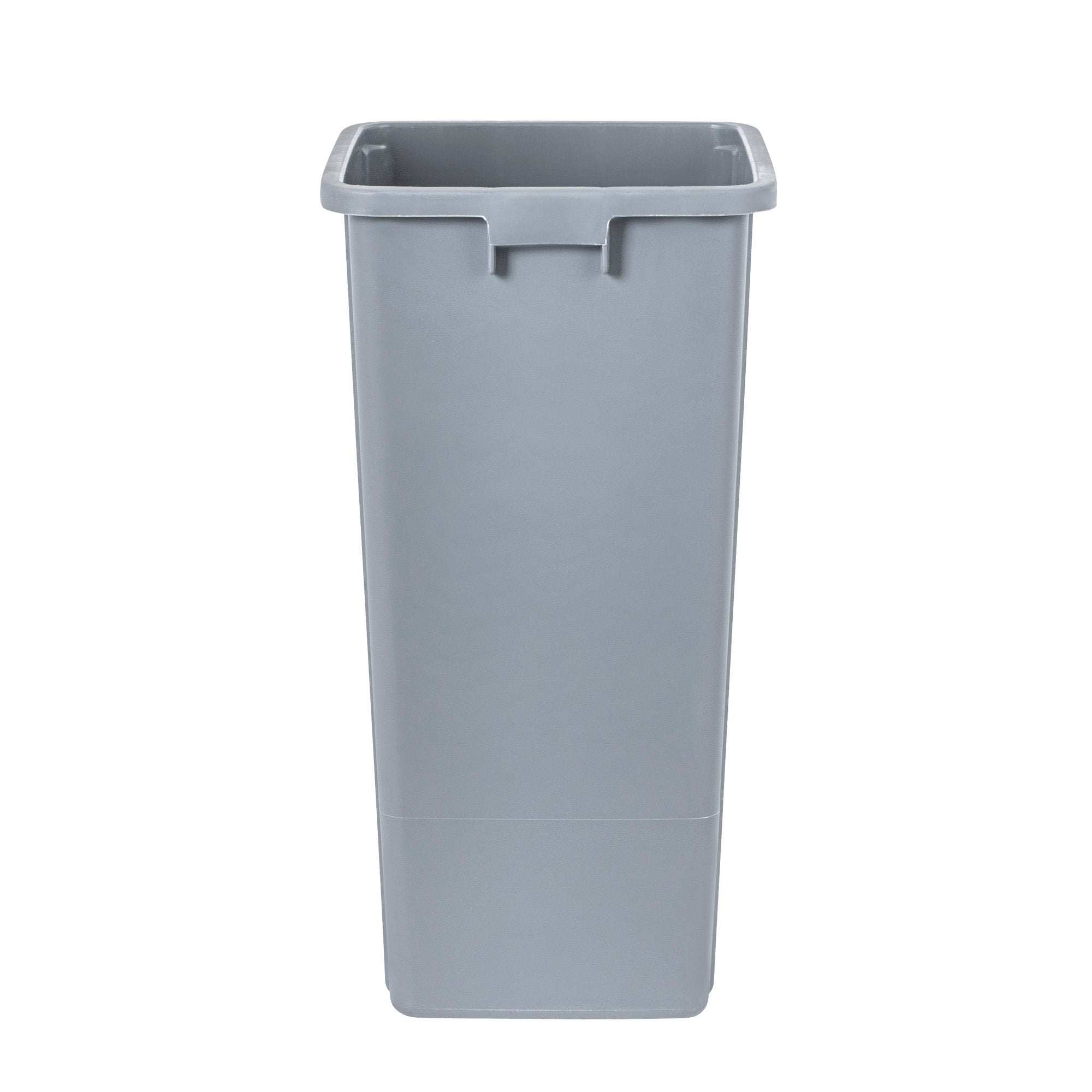 Clean Tek Professional 23 gal Square Gray Plastic Trash Can - 16" x 15 3/4" x 30 3/4" - 1 count box