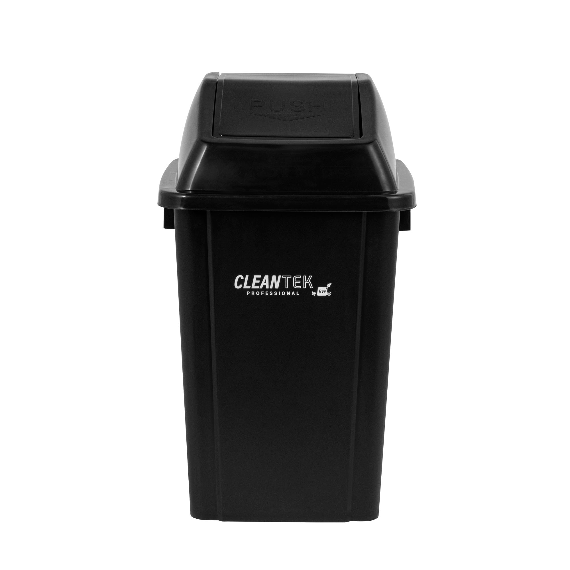 Clean Tek Professional Black Dome Top Lid - with Swing Door, Fits 19 / 23 gal Square Trash Can - 1 count box