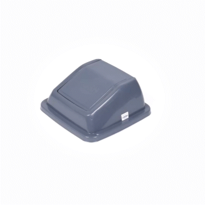Clean Tek Professional Gray Dome Top Lid - with Swing Door, Fits 19 / 23 gal Square Trash Can - 1 count box