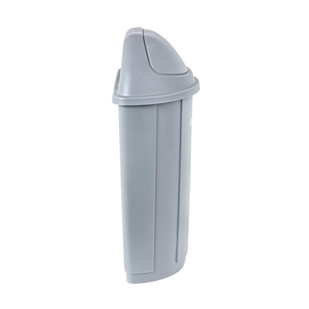 Clean Tek Professional Gray Dome Top Lid - with Swing Door, Fits 21 gal Half Round Trash Can - 1 count box