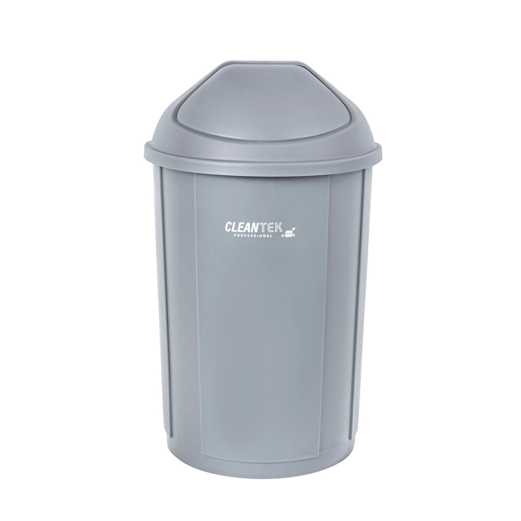 Clean Tek Professional Gray Dome Top Lid - with Swing Door, Fits 21 gal Half Round Trash Can - 1 count box