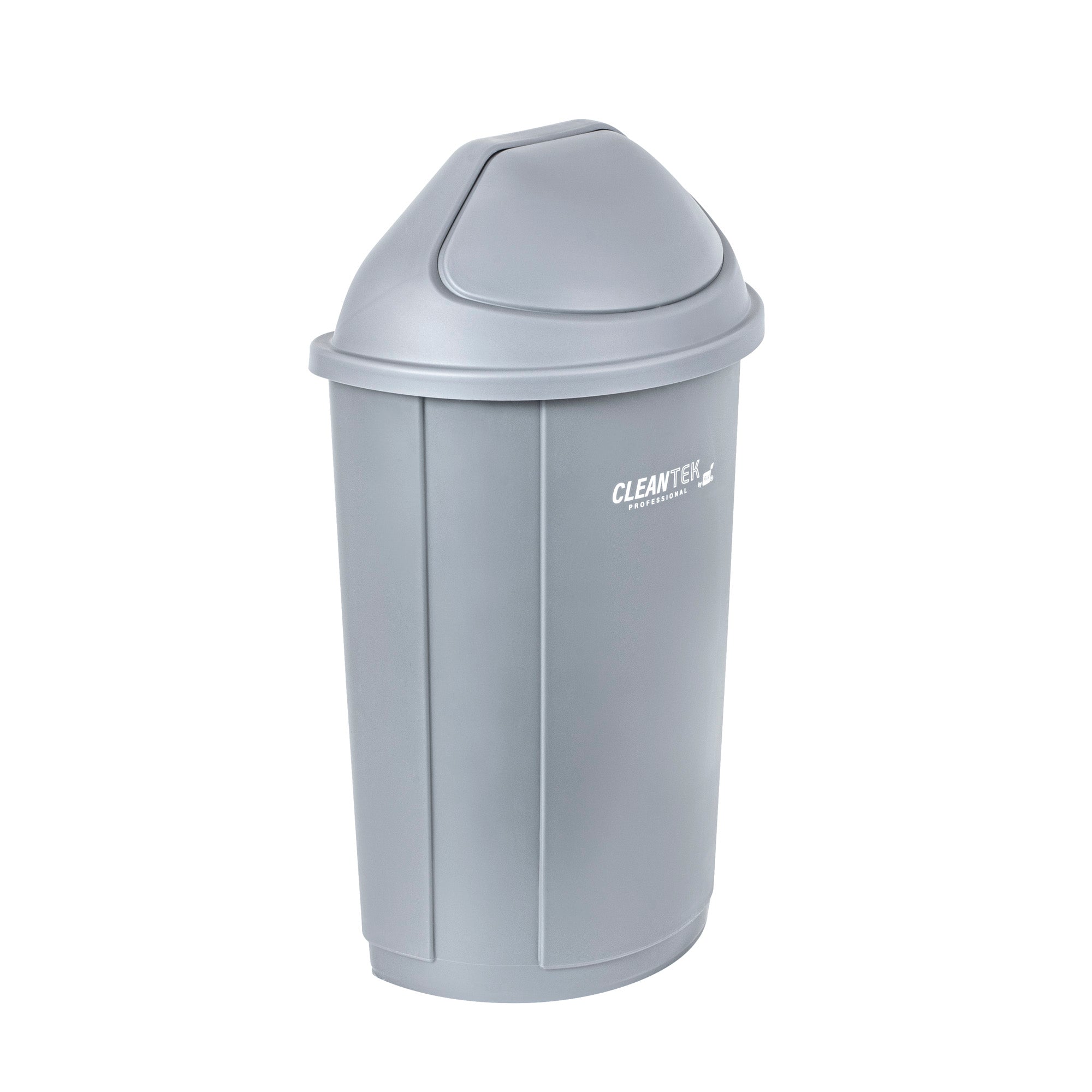 Clean Tek Professional Gray Dome Top Lid - with Swing Door, Fits 21 gal Half Round Trash Can - 1 count box