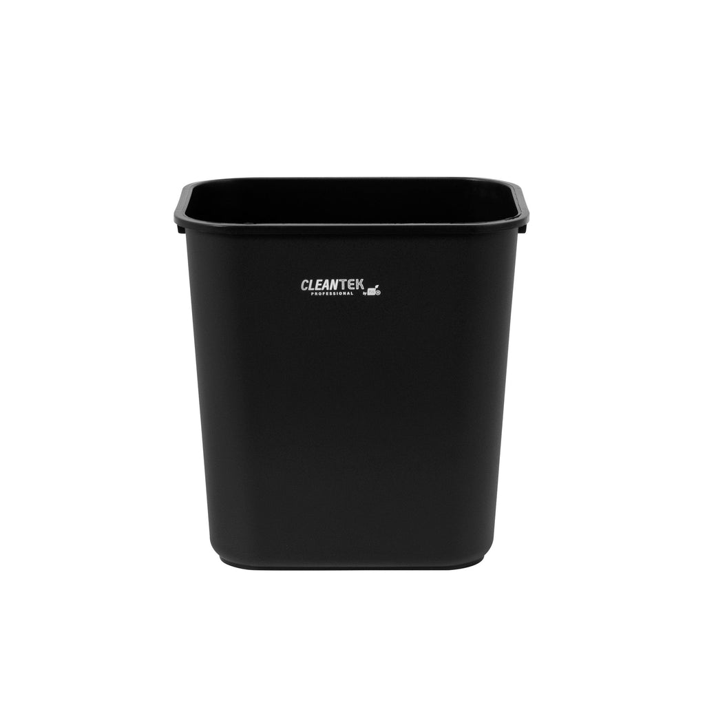 Clean Tek Professional 28 qt / 7 gal Rectangle Black Wastebasket / Trash Can - 14 1/2" x 10 1/2" x 15 1/4" - 1 count box