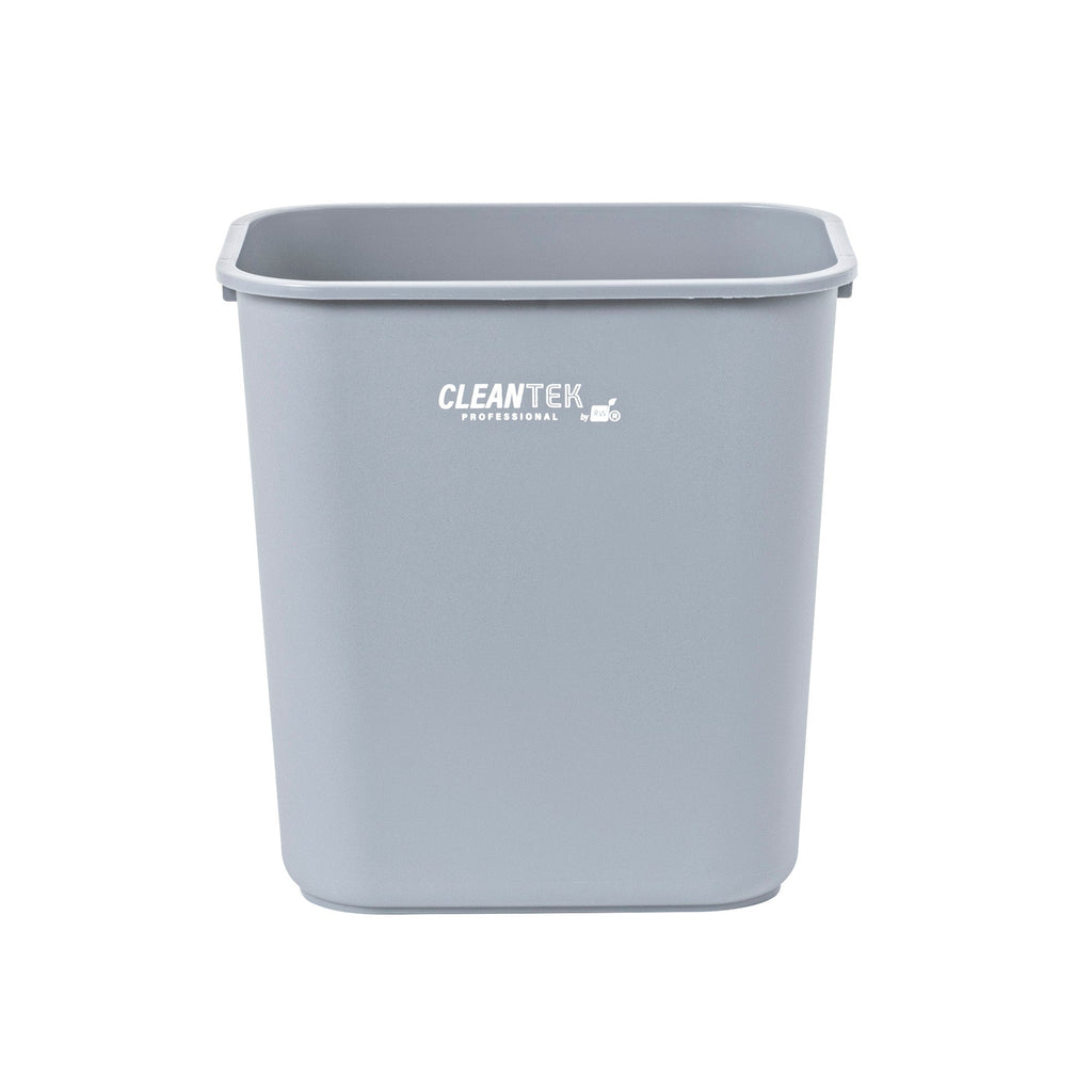 Clean Tek Professional 28 qt / 7 gal Rectangle Gray Wastebasket / Trash Can - 14 1/2" x 10 1/2" x 15 1/4" - 1 count box