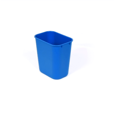 Clean Tek Professional 13 qt / 3 gal Rectangle Blue Recycling Wastebasket / Trash Can - 11 3/4" x 7 3/4" x 12" - 1 count box