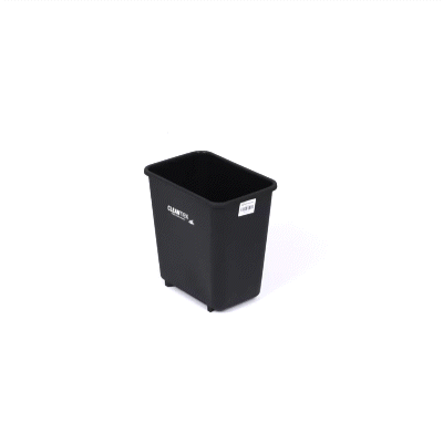 Clean Tek Professional 41 qt / 10 gal Rectangle Black Wastebasket / Trash Can - 15 3/4" x 11 1/4" x 20" - 1 count box