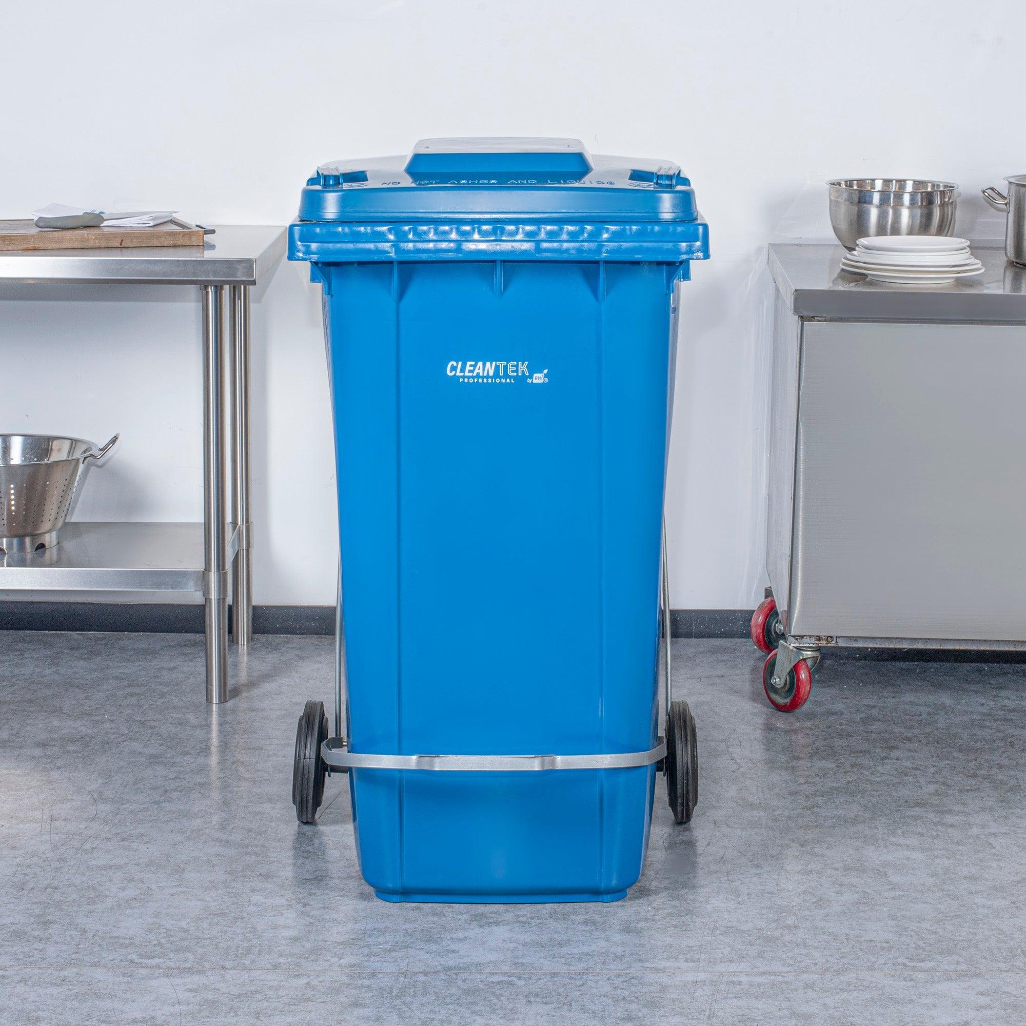 Clean Tek Professional Iron Step-On Attachment - Fits 64 gal Wheeled Trash Can, Powder Coated - 1 count box