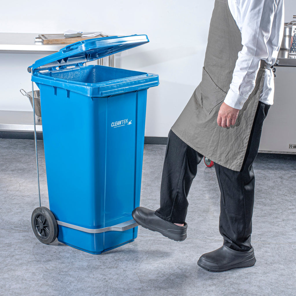 Clean Tek Professional Iron Step-On Attachment - Fits 32 gal Wheeled Trash Can, Powder Coated - 1 count box