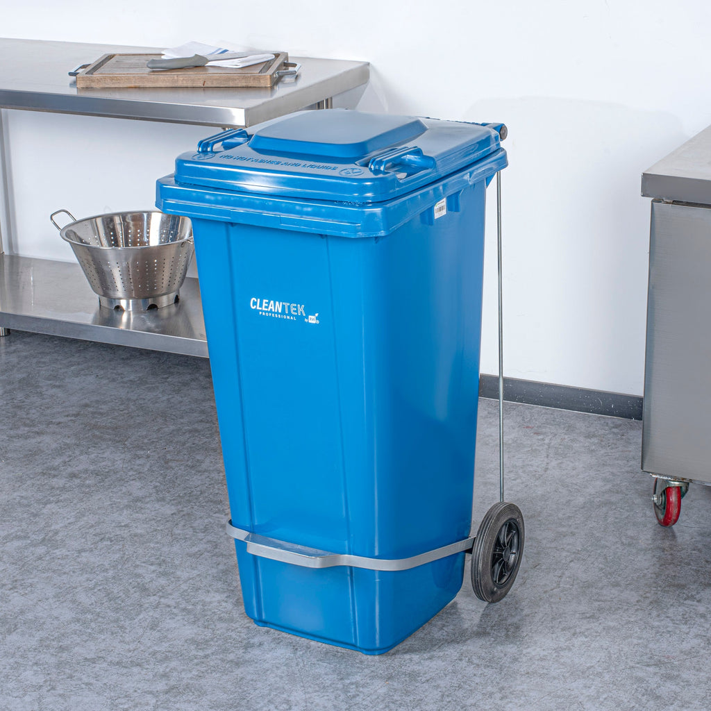 Clean Tek Professional Iron Step-On Attachment - Fits 32 gal Wheeled Trash Can, Powder Coated - 1 count box
