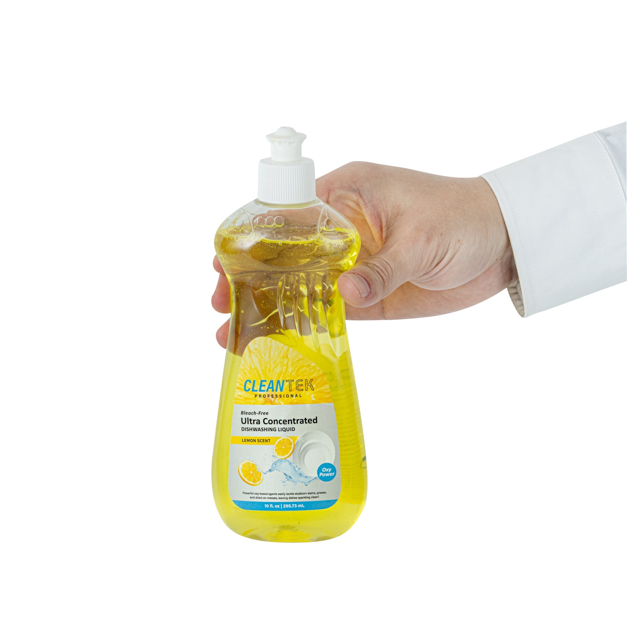 Clean Tek Professional 10 fl. oz Dishwashing Liquid - Ultra Concentrated, OXY Power, Lemon Scent - 36 count box
