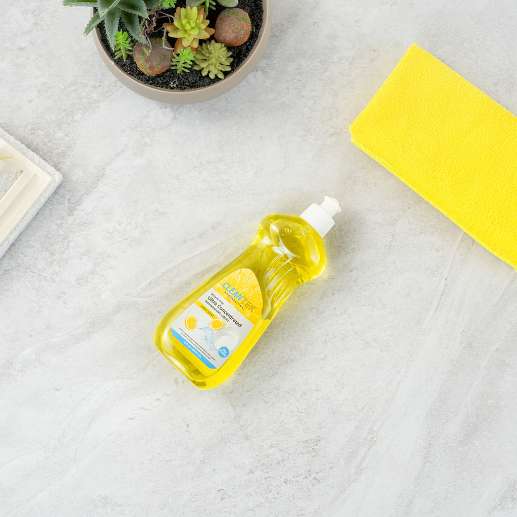 Clean Tek Professional 10 fl. oz Dishwashing Liquid - Ultra Concentrated, OXY Power, Lemon Scent - 36 count box