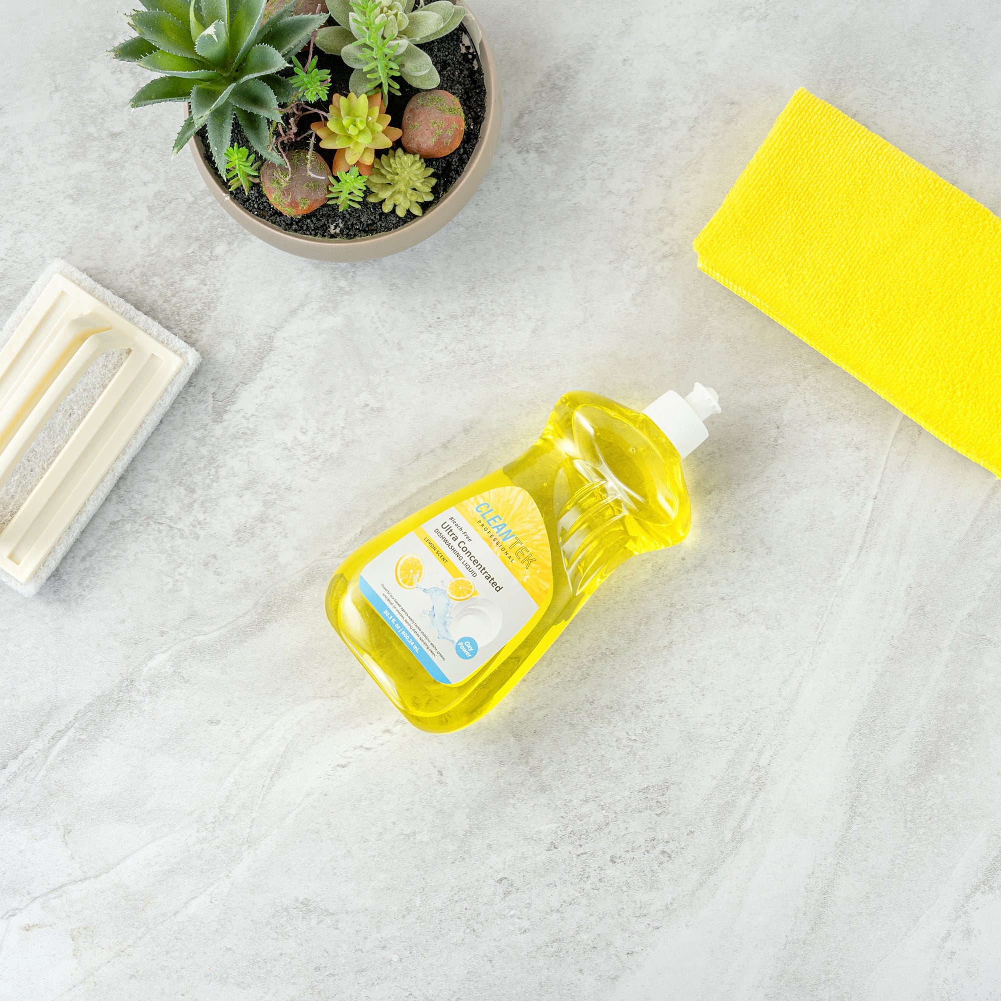 Clean Tek Professional 20.3 fl. oz Dishwashing Liquid - Ultra Concentrated, OXY Power, Lemon Scent - 1 count box