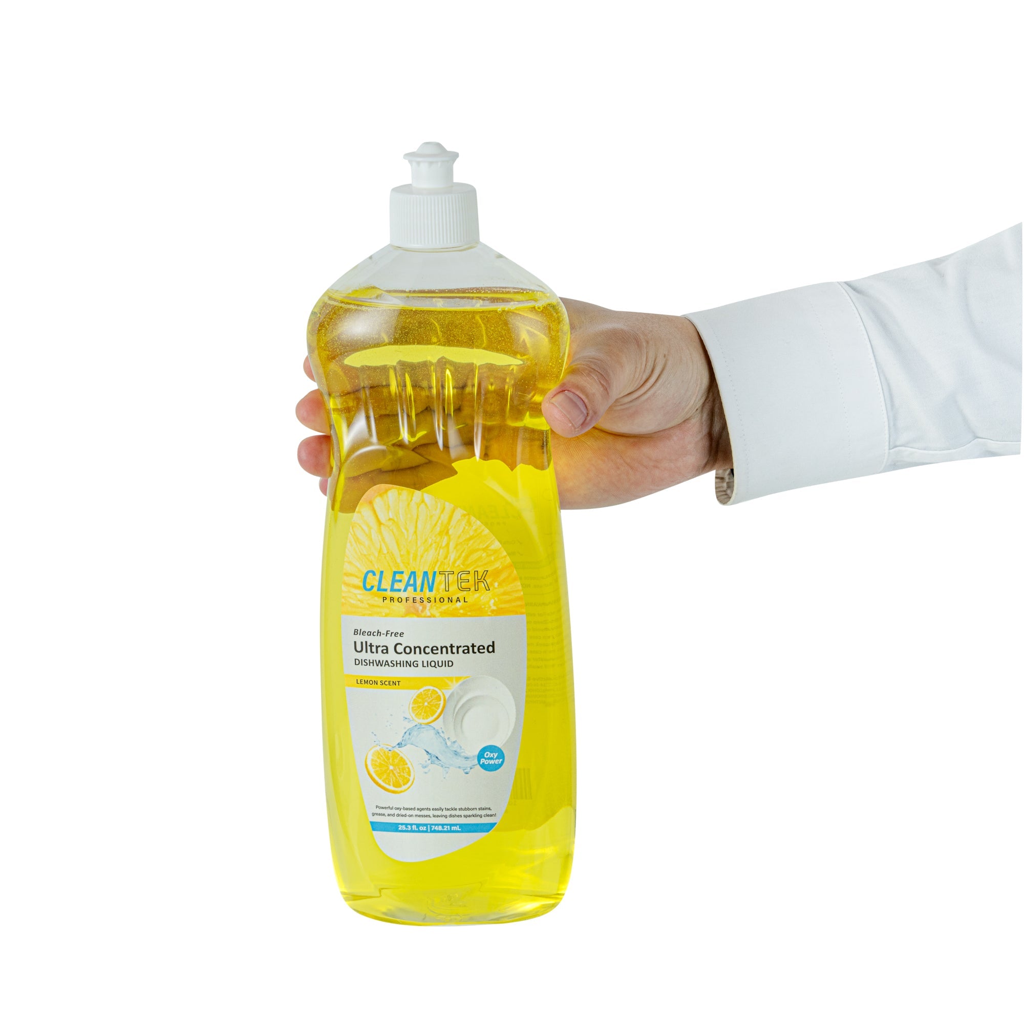 Clean Tek Professional 25.3 fl. oz Dishwashing Liquid - Ultra Concentrated, OXY Power, Lemon Scent - 1 count box