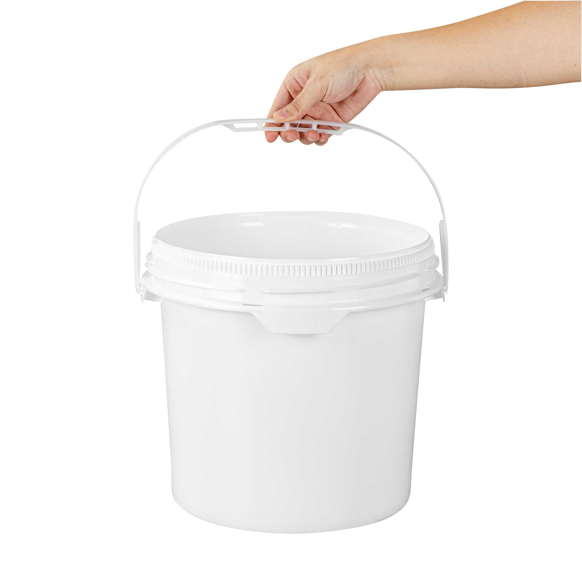 Met Lux 3.5 gal Round White Plastic Screw Top Pail - UN Rated - 11 1/4" x 11 1/4" x 11 1/2" - 1 count box