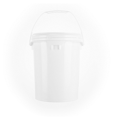 Met Lux 5 gal Round White Plastic Screw Top Pail - UN Rated - 11 1/4" x 11 1/4" x 15 1/4" - 1 count box