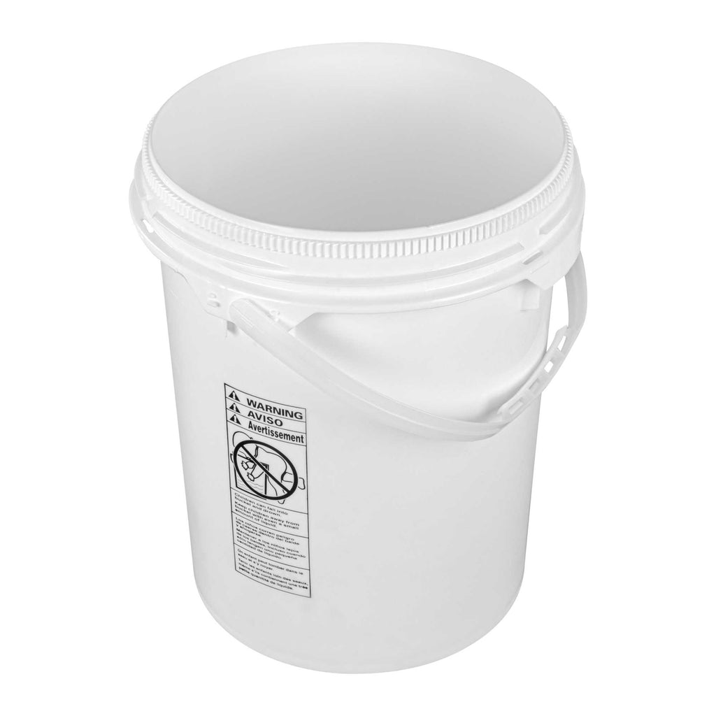 Met Lux 5 gal Round White Plastic Screw Top Pail - UN Rated - 11 1/4" x 11 1/4" x 15 1/4" - 1 count box