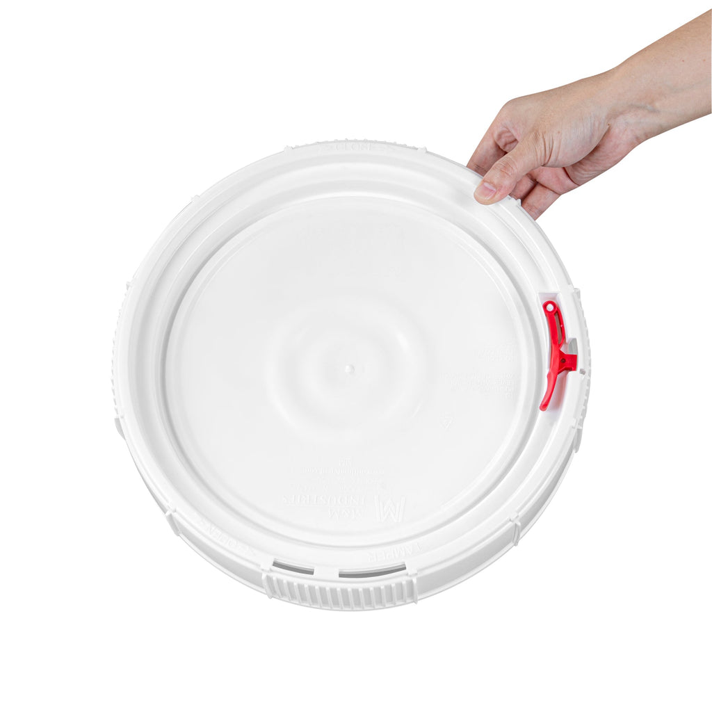 Met Lux Round White Plastic Screw Top Lid - For 3.5 & 5 gal Pail, Tamper-Evident, UN Rated - 11 1/4" x 11 1/4" x 2 1/2" - 1 count box