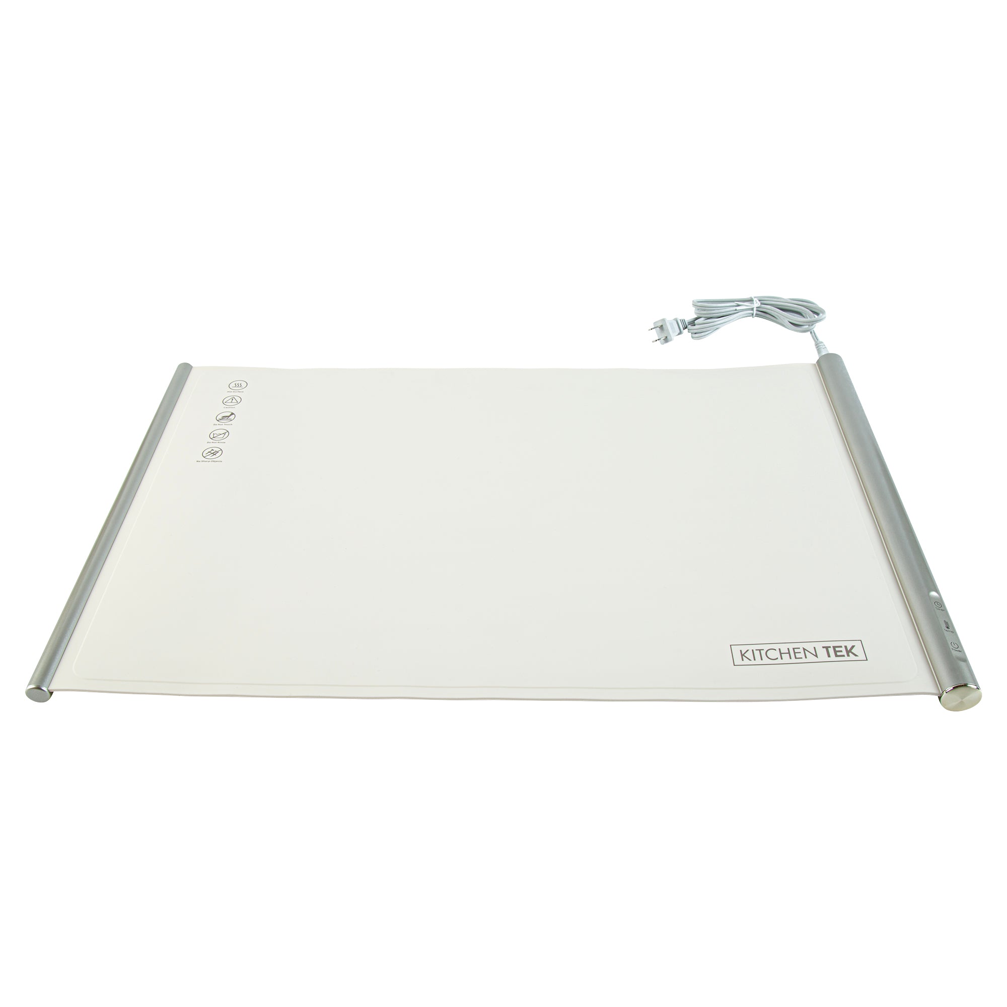 Kitchen Tek Beige Silicone Food Warmer Mat - 120V, Adjustable Temperature, Roll Up - 26 1/4" x 16 3/4" x 1" - 1 count box