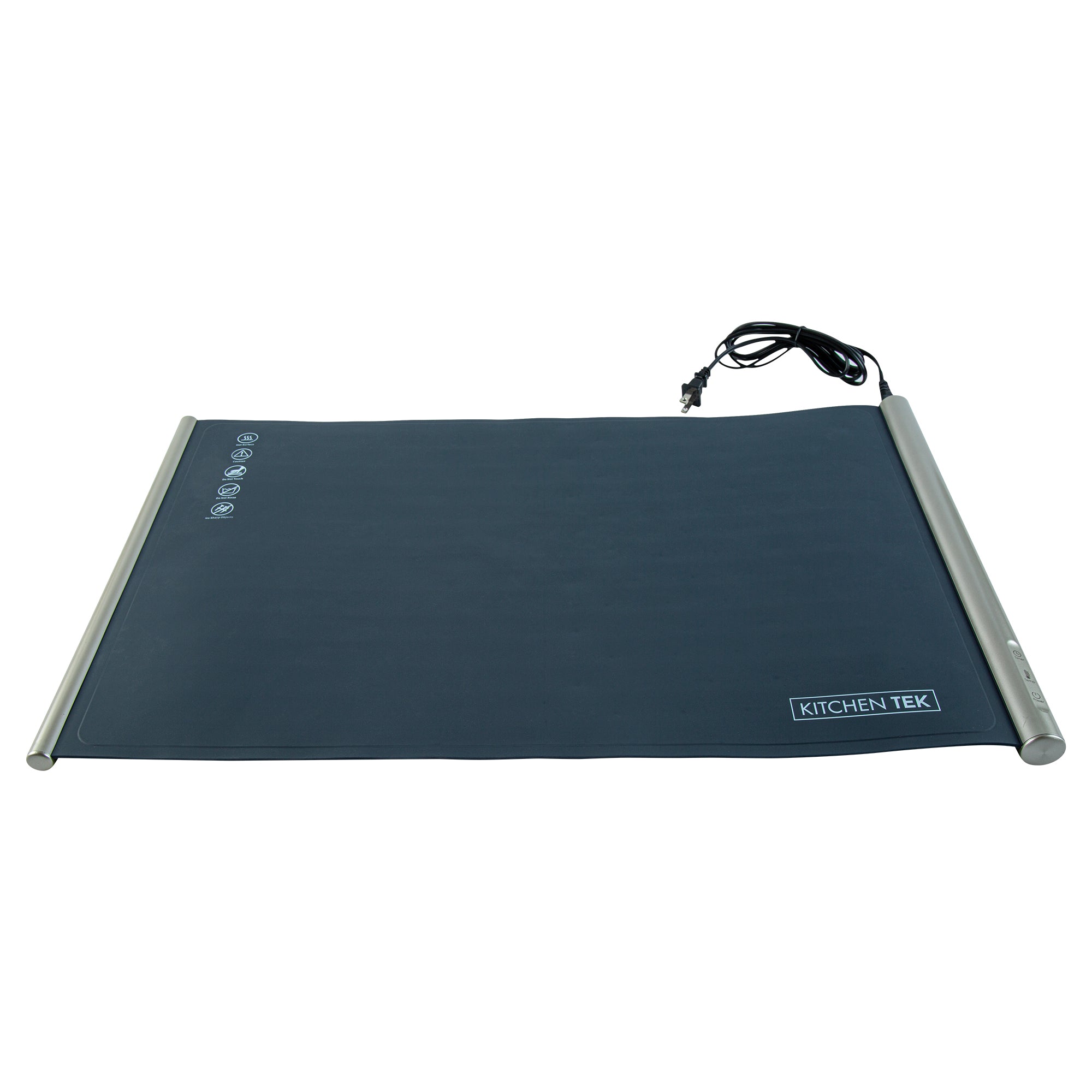 Kitchen Tek Dark Blue Silicone Food Warmer Mat - 120V, Adjustable Temperature, Roll Up - 26 1/4" x 16 3/4" x 1" - 1 count box
