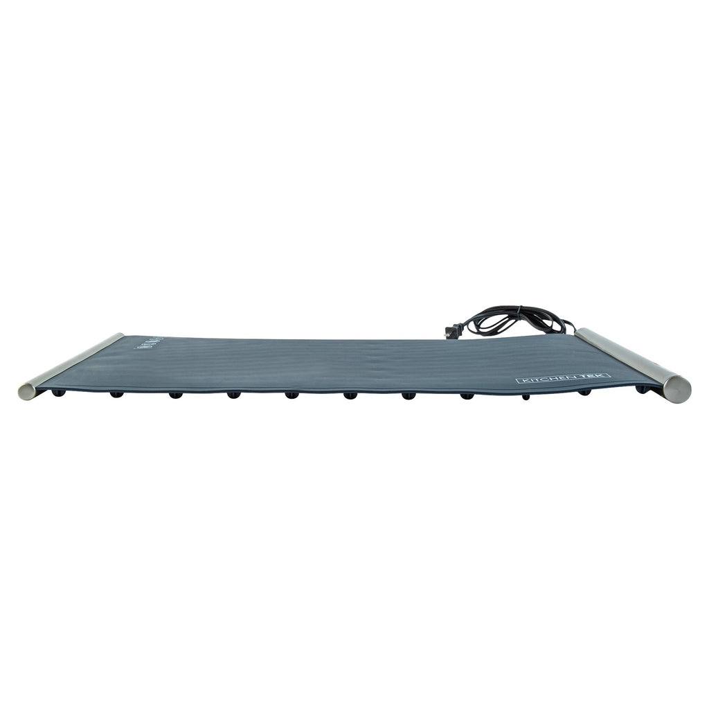 Kitchen Tek Dark Blue Silicone Food Warmer Mat - 120V, Adjustable Temperature, Roll Up - 26 1/4" x 16 3/4" x 1" - 1 count box