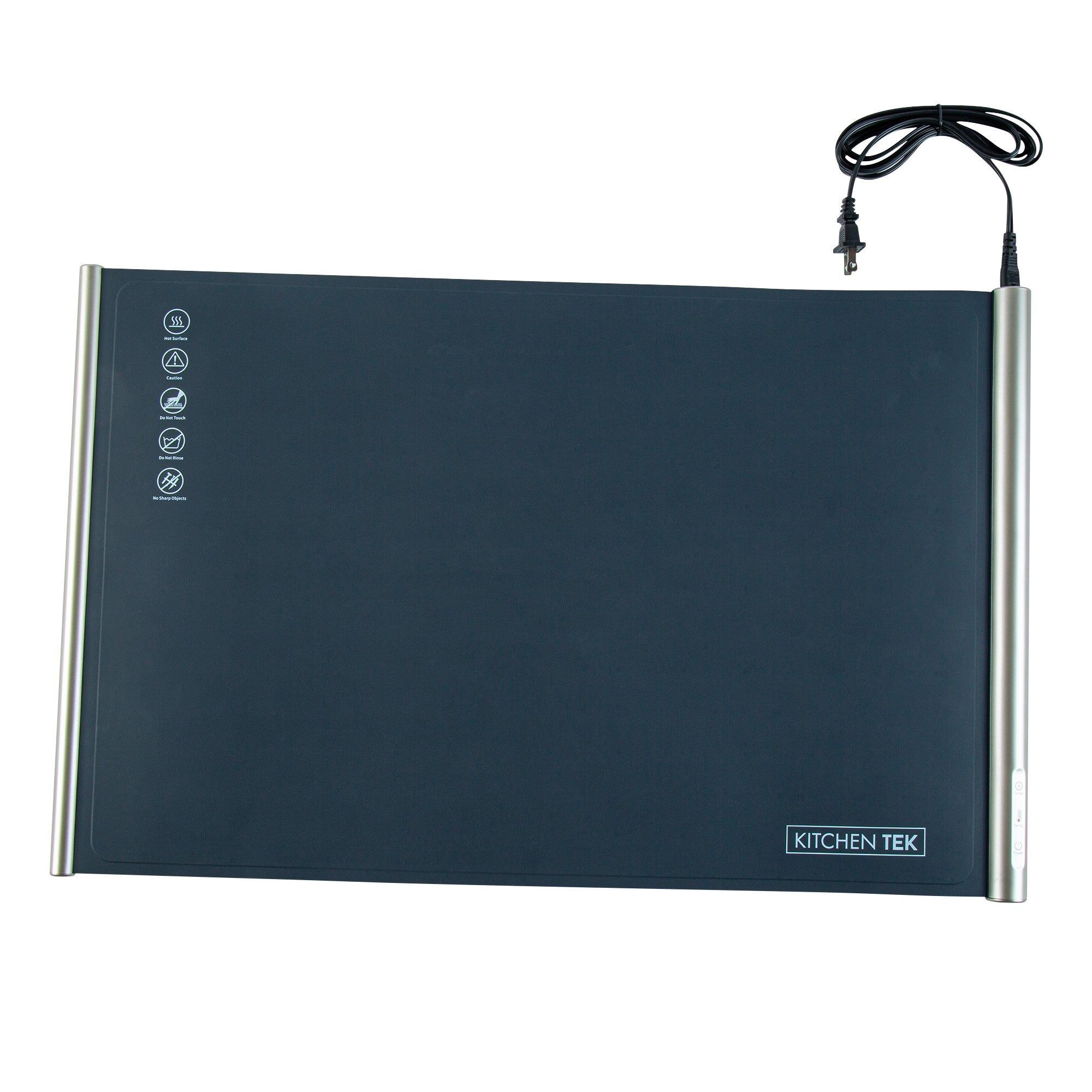 Kitchen Tek Dark Blue Silicone Food Warmer Mat - 120V, Adjustable Temperature, Roll Up - 26 1/4" x 16 3/4" x 1" - 1 count box