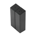 Chef 101 2 oz Black Stainless Steel Rectangular Salt And Pepper Shaker Set - 1" x 1" x 3 1/4" - 1 count box