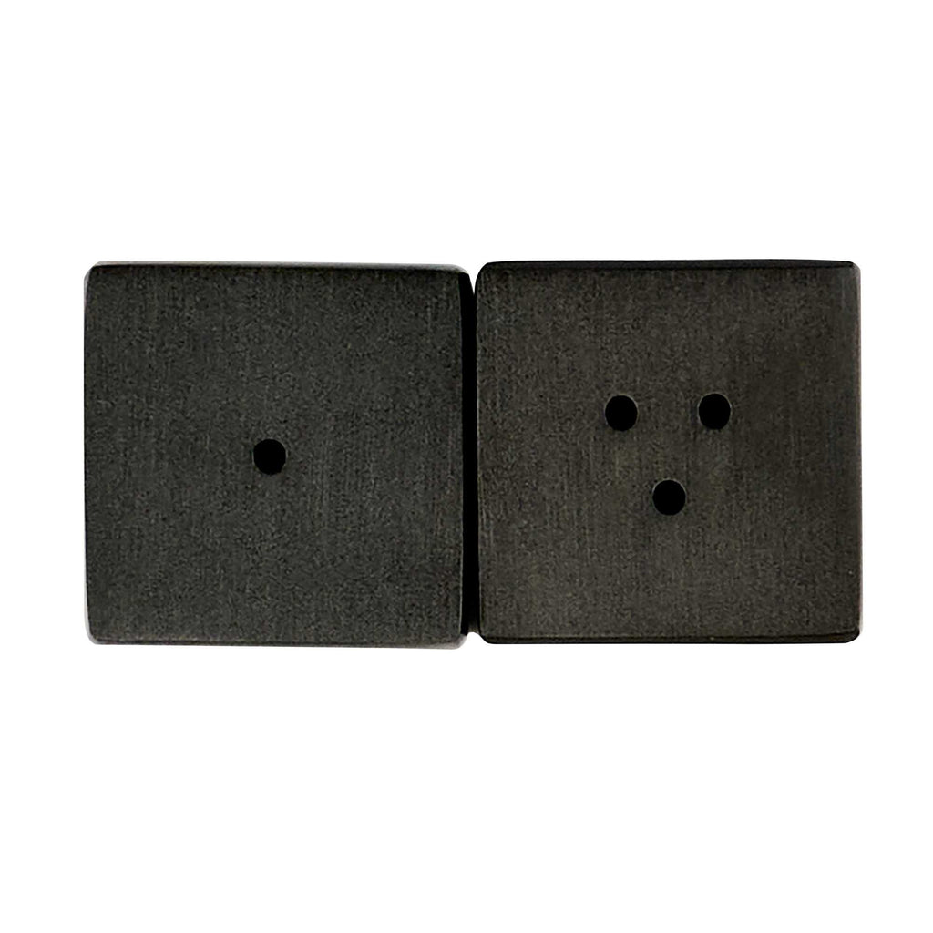 Chef 101 2 oz Black Stainless Steel Rectangular Salt And Pepper Shaker Set - 1" x 1" x 3 1/4" - 1 count box