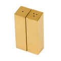 Chef 101 2 oz Gold Stainless Steel Rectangular Salt And Pepper Shaker Set - 1" x 1" x 3 1/4" - 1 count box