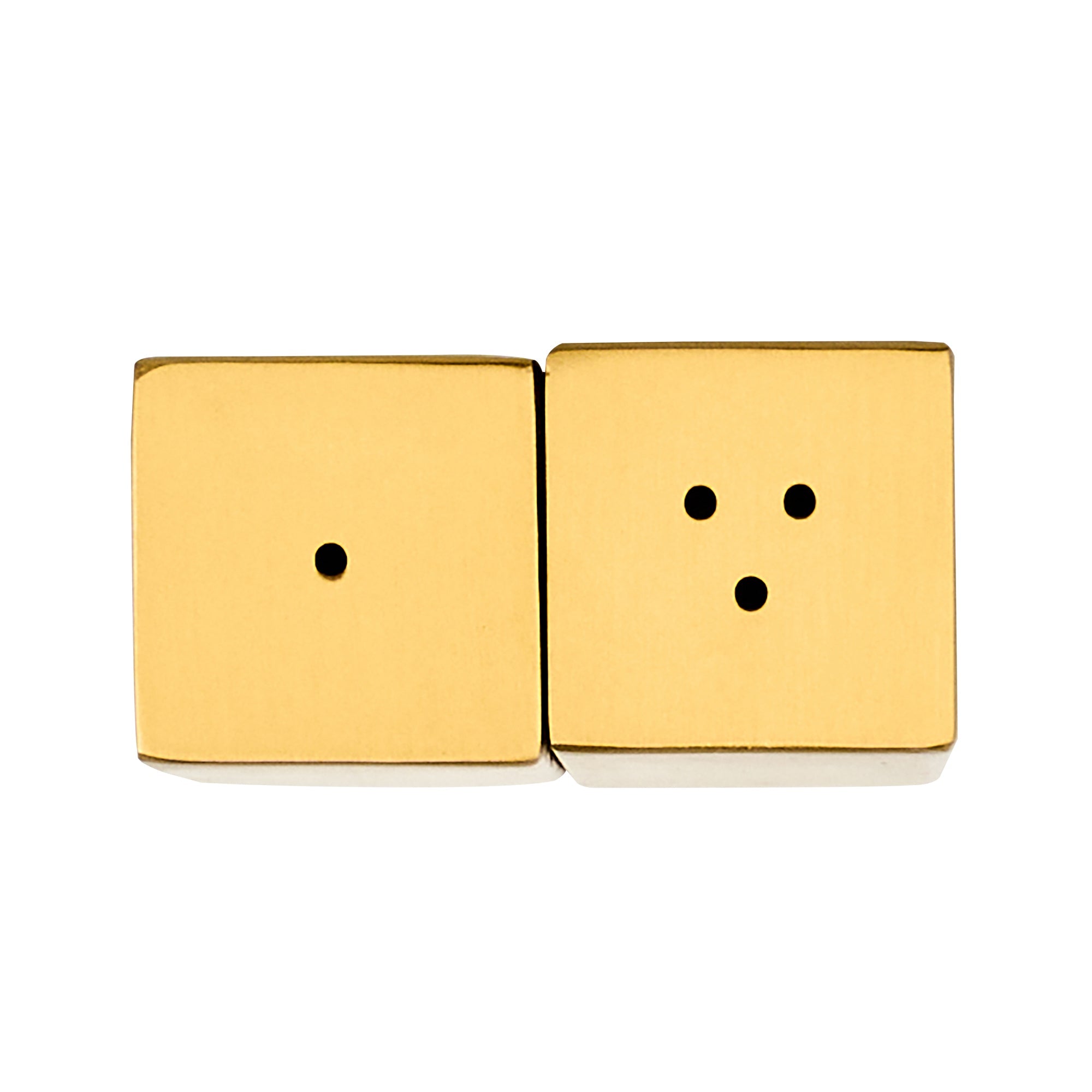 Chef 101 2 oz Gold Stainless Steel Rectangular Salt And Pepper Shaker Set - 1" x 1" x 3 1/4" - 1 count box