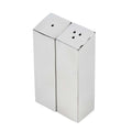 Chef 101 2 oz Silver Stainless Steel Rectangular Salt And Pepper Shaker Set - 1" x 1" x 3 1/4" - 1 count box