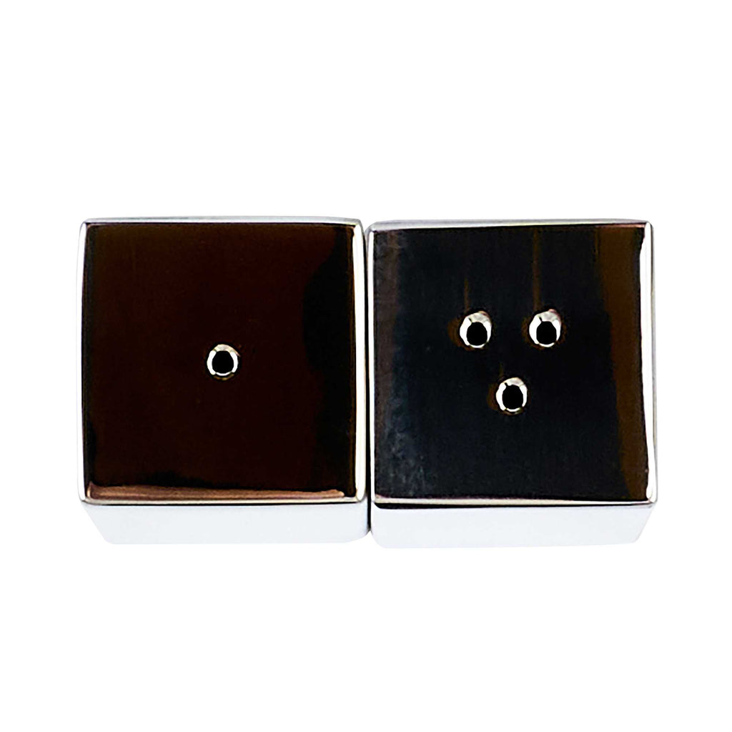 Chef 101 2 oz Silver Stainless Steel Rectangular Salt And Pepper Shaker Set - 1" x 1" x 3 1/4" - 1 count box