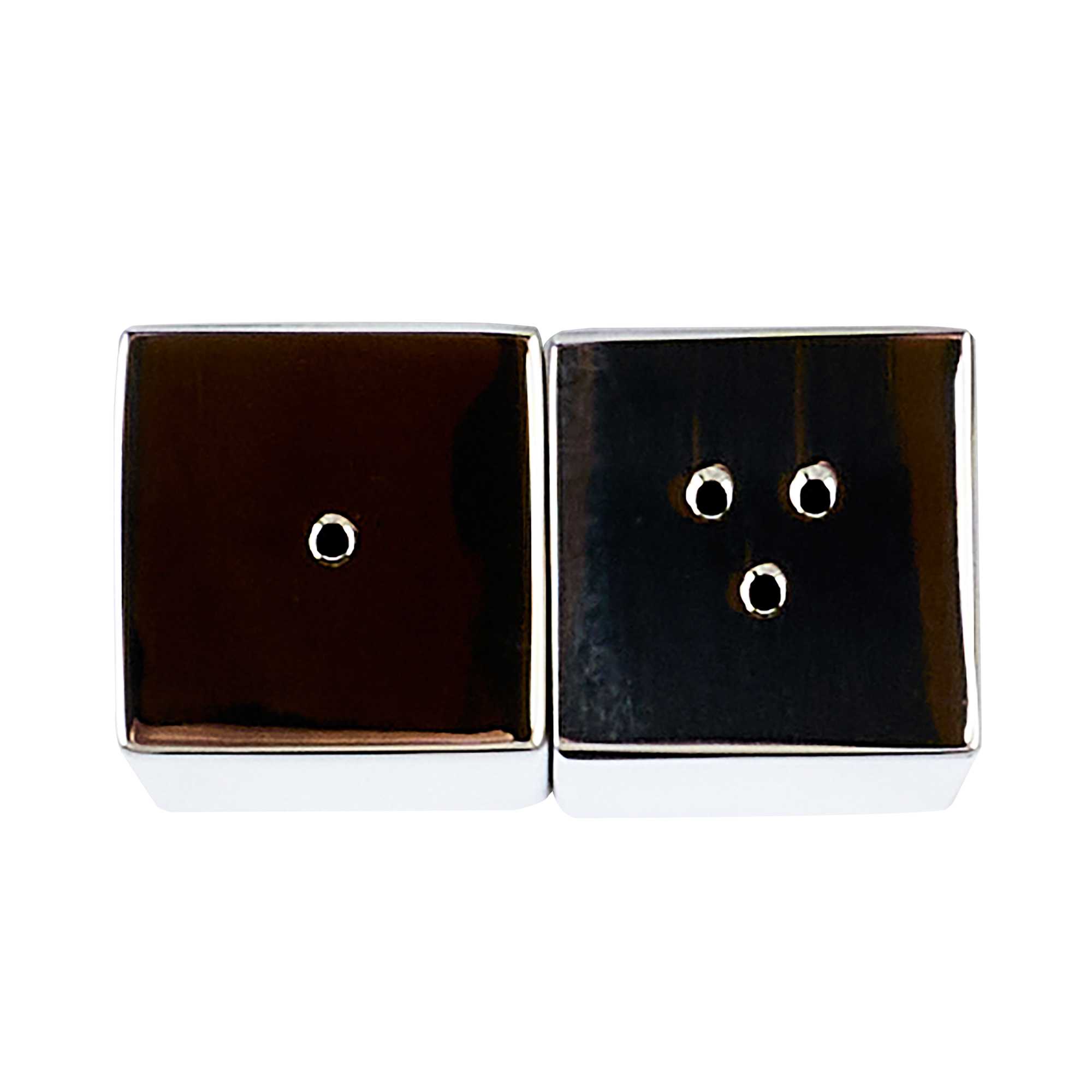 Chef 101 2 oz Silver Stainless Steel Rectangular Salt And Pepper Shaker Set - 1" x 1" x 3 1/4" - 1 count box