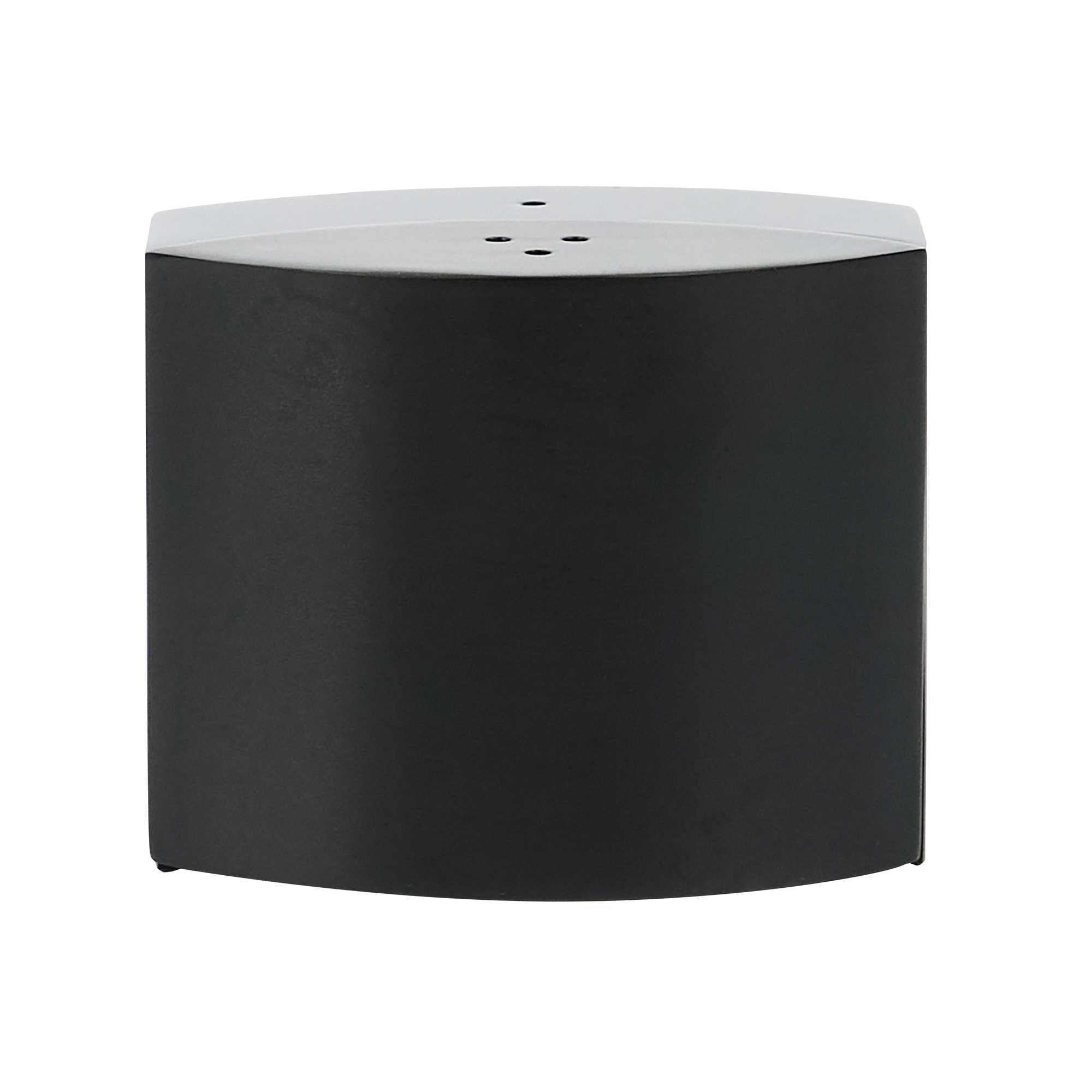 Chef 101 4 oz Black Stainless Steel Embracing Salt And Pepper Shaker Set - 2.3 oz/2.1 oz - 2 1/2" x 2" x 1 3/4" - 1 count box